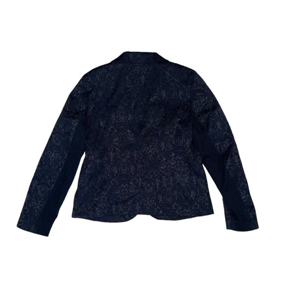 Chico's Jacquard Blazer  Suit Jacket Chico Size 1 U.S. Medium 8 / 10 Black - Picture 4 of 4